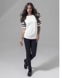 T-shirts BUILD YOUR BRAND Ladies` Mesh Stripe Tee voor bedrukking &amp; borduring