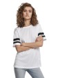 BUILD YOUR BRAND Ladies Mesh Stripe T-Shirts personalisierbar
