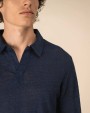 SPASSO Leinen-Polohemd mit langen Ärmeln für Herren Poloshirts personalisierbar