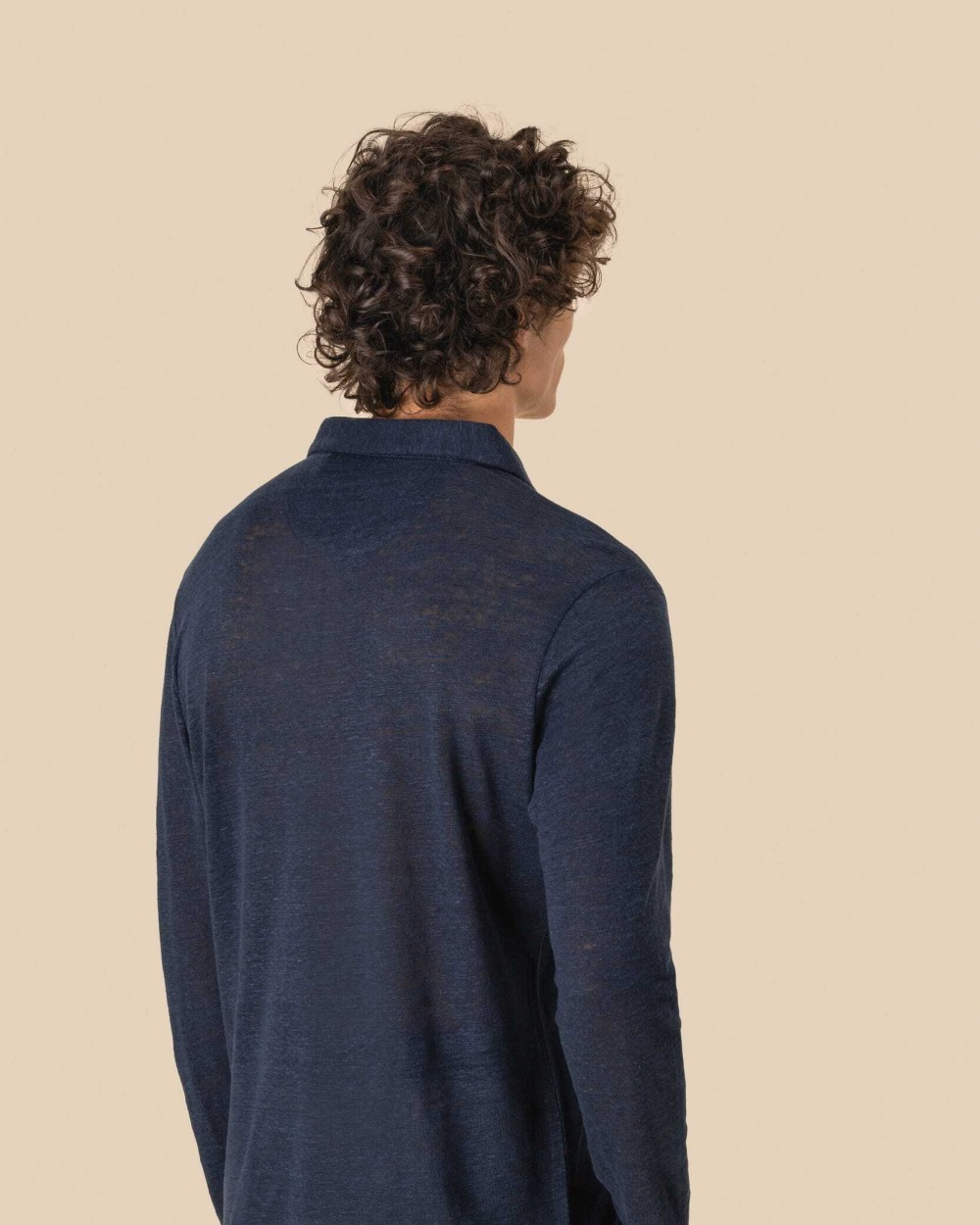 Polos personnalisable SPASSO Polo manches longues en lin homme