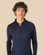 SPASSO Leinen-Polohemd mit langen Ärmeln für Herren Poloshirts personalisierbar