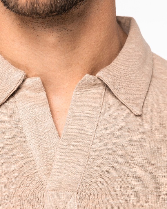 Polos personnalisable SPASSO Polo manches longues en lin homme