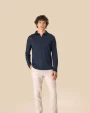 SPASSO Leinen-Polohemd mit langen Ärmeln für Herren Poloshirts personalisierbar