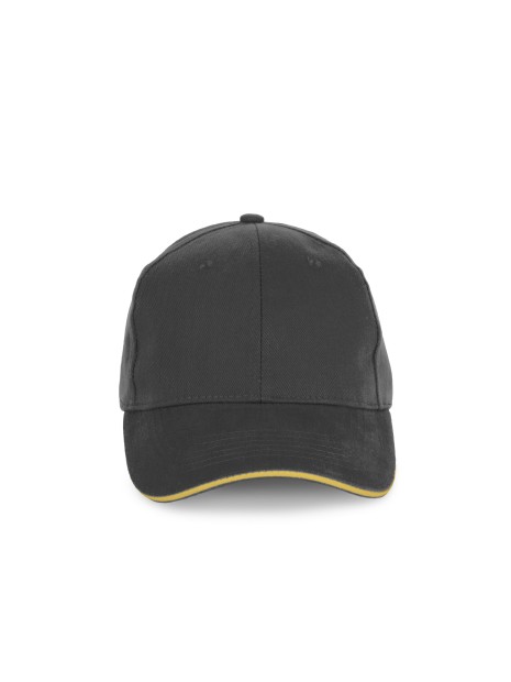 K-UP Casquette en coton biologique à sandwich contrasté - 6 panneaux /api/colors/d0af37b5-07e1-407c-b313-fa66abbbba32 personnalisable