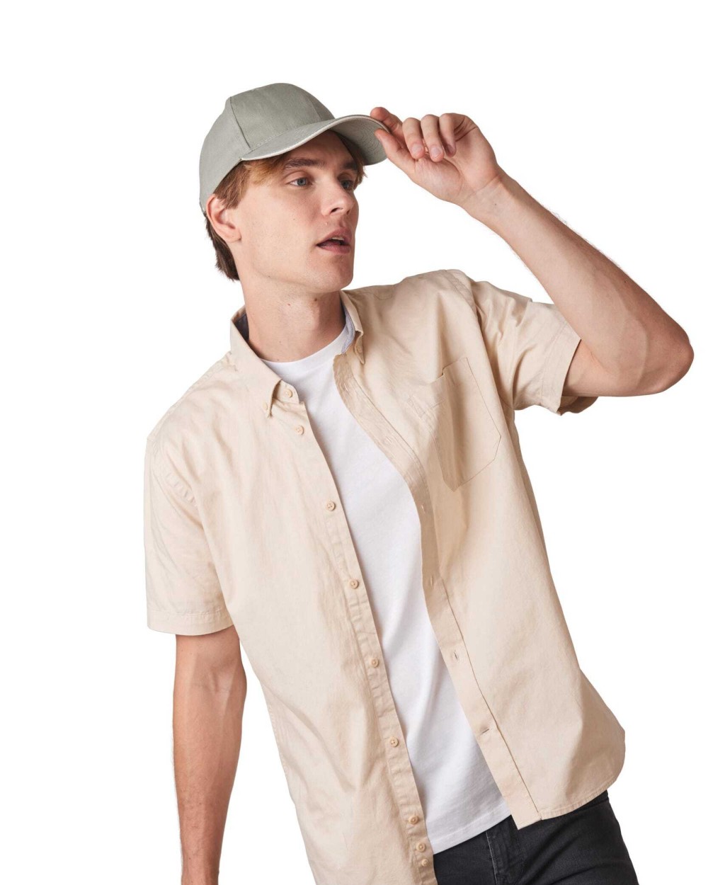 K-UP 6-Panel-Kappe aus biologischer Baumwolle mit Kontrast-Sandwichschirm Kappen personalisierbar
