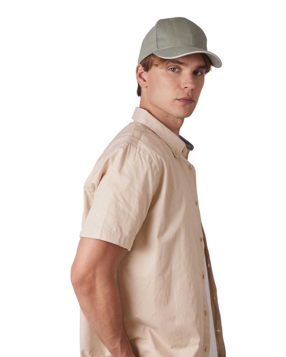 K-UP 6-Panel-Kappe aus biologischer Baumwolle mit Kontrast-Sandwichschirm Kappen personalisierbar