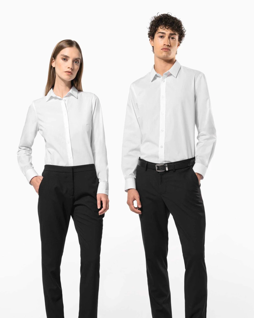 Chemises personnalisable KARIBAN Chemise popeline polycoton sans poche entretien facile femme