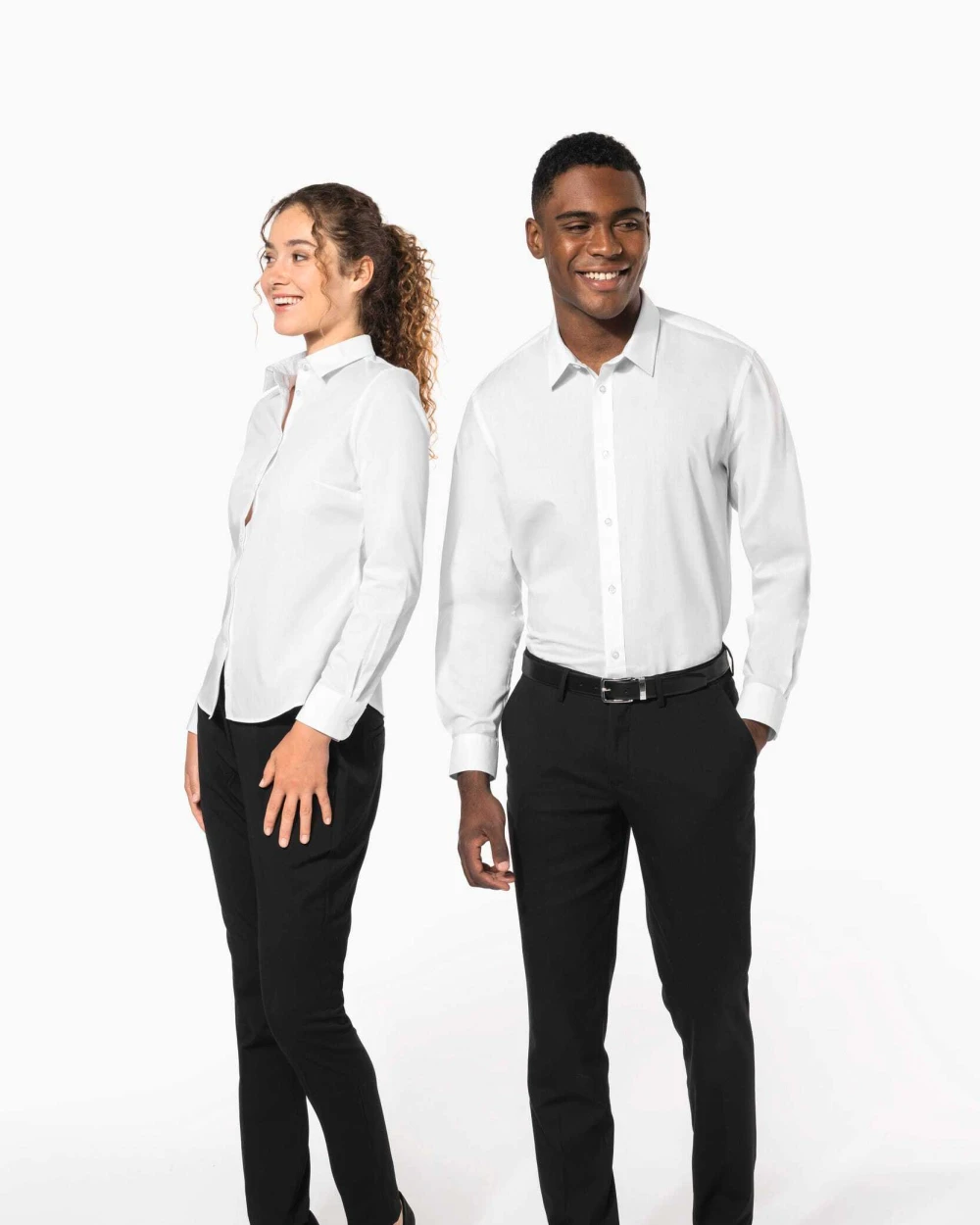 Chemises personnalisable KARIBAN Chemise popeline polycoton sans poche entretien facile femme