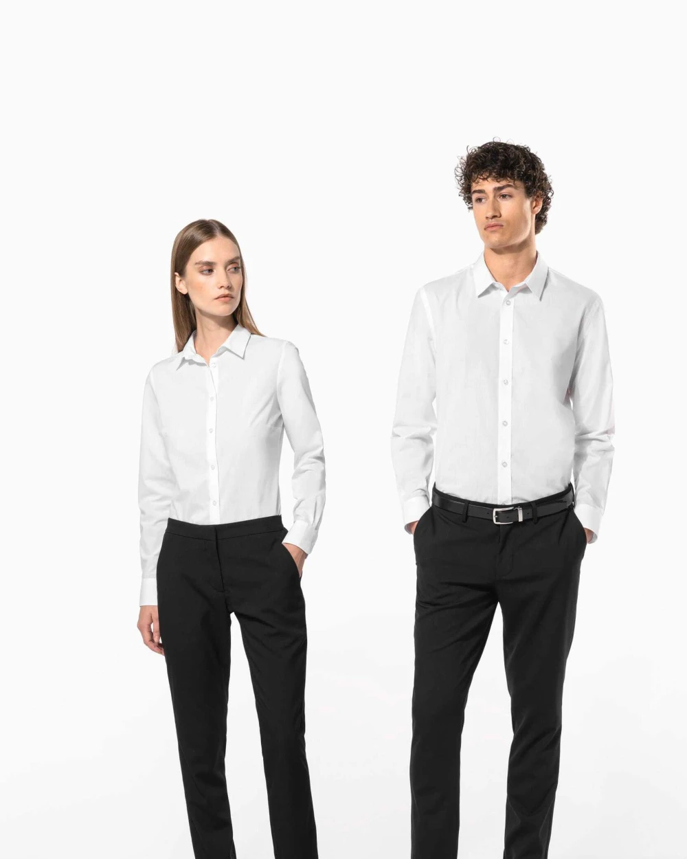 Chemises personnalisable KARIBAN Chemise popeline polycoton sans poche entretien facile femme