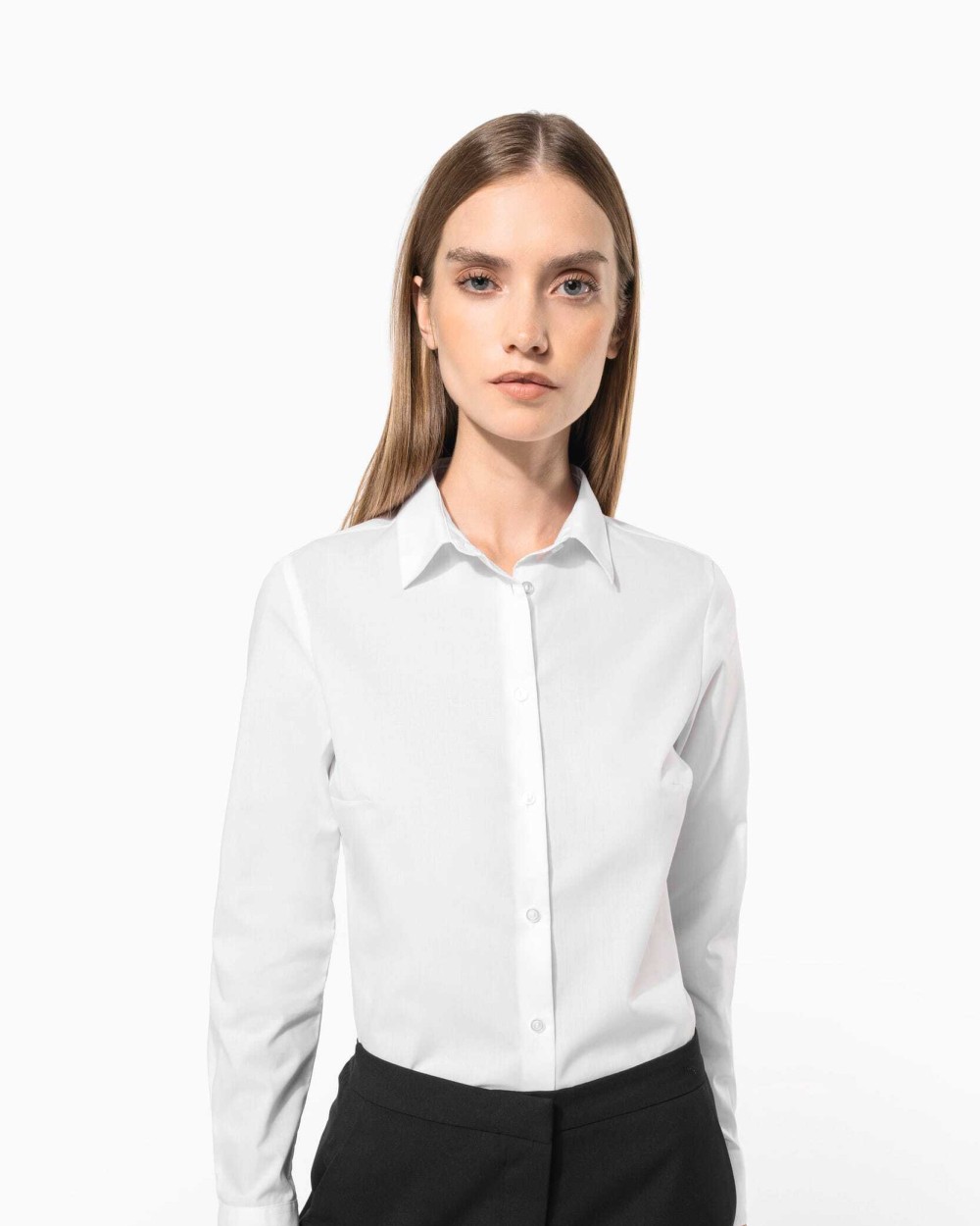 Hemden KARIBAN Overhemd van onderhoudsvriendelijk polykatoen-popeline dames voor bedrukking &amp; borduring