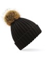 Bonnets personnalisable BEECHFIELD Bonnet epais avec pompon en fausse fourrure