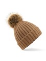 BEECHFIELD Bonnet epais avec pompon en fausse fourrure  personnalisable
