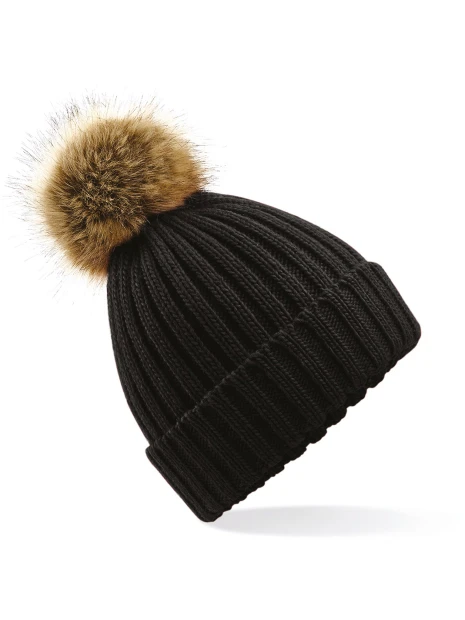 BEECHFIELD Bonnet epais avec pompon en fausse fourrure /api/colors/b9fdad4a-5e94-45cb-8c03-c08b349b28c3 personnalisable