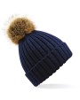 Bonnets personnalisable BEECHFIELD Bonnet epais avec pompon en fausse fourrure