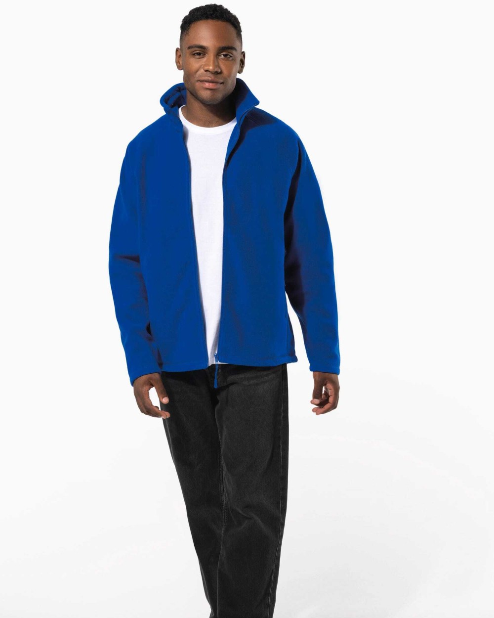 Laines polaires personnalisable KARIBAN Veste micropolaire zippée manches raglan homme