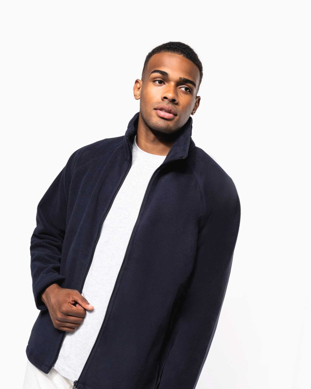 Polar Fleeces KARIBAN Microfleece met rits en raglanmouwen heren voor bedrukking &amp; borduring