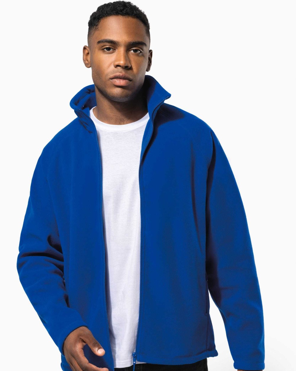 Laines polaires personnalisable KARIBAN Veste micropolaire zippée manches raglan homme