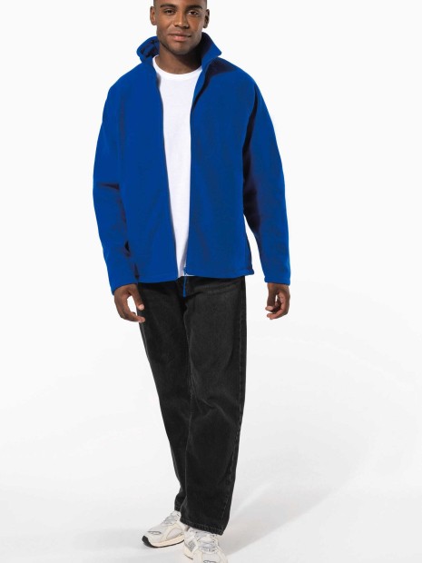 Laines polaires à personnaliser KARIBAN Veste micropolaire zippée manches raglan homme 