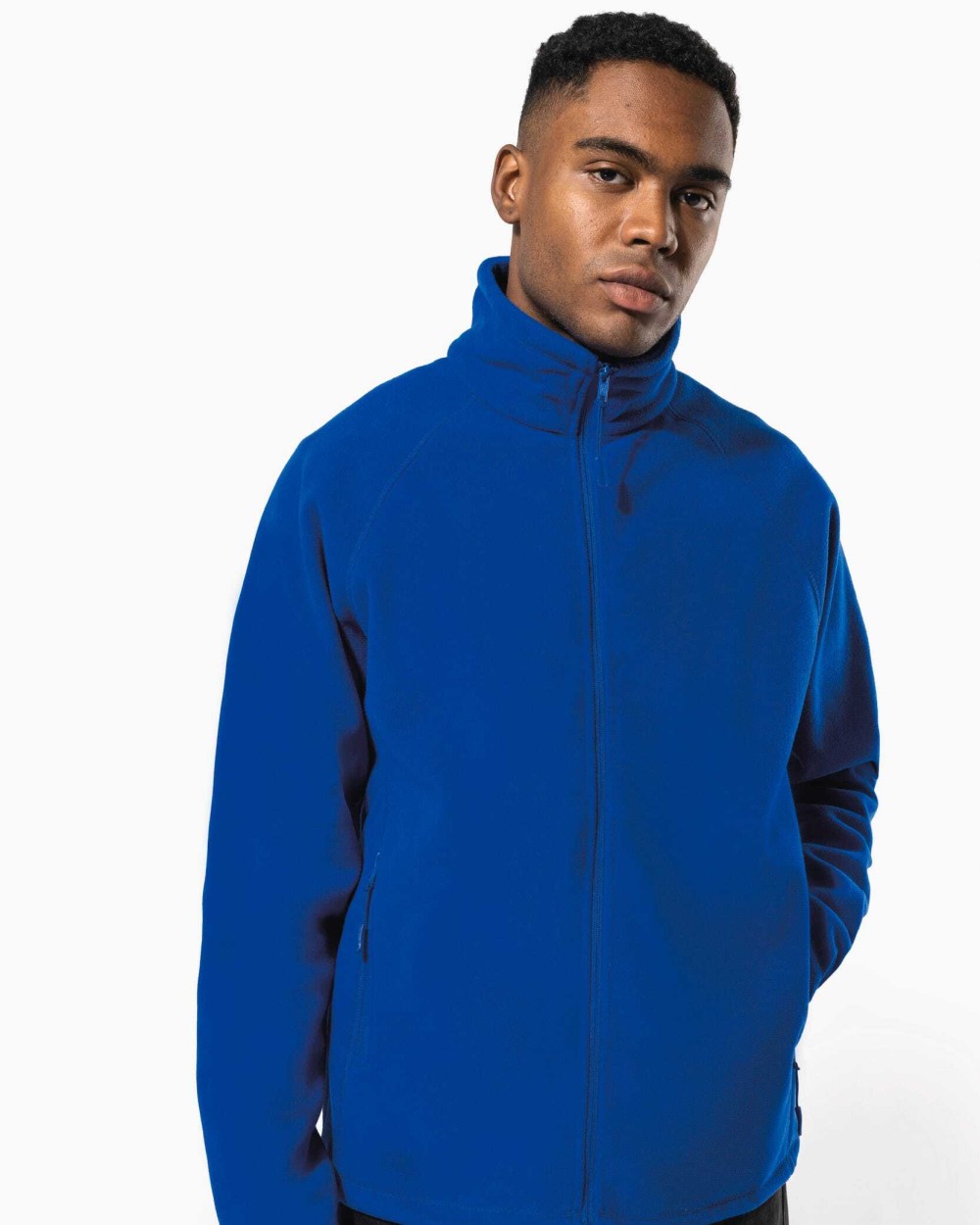 Laines polaires personnalisable KARIBAN Veste micropolaire zippée manches raglan homme