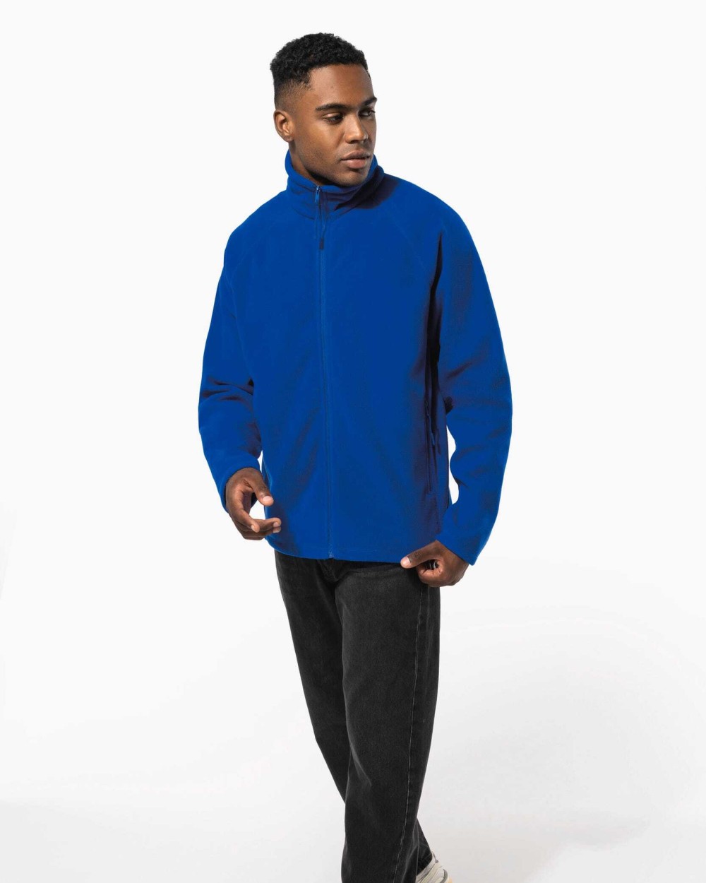 KARIBAN Mikrofleece-Jacke mit Reißverschluss Raglanärmel für Herren Polar Fleeces personalisierbar