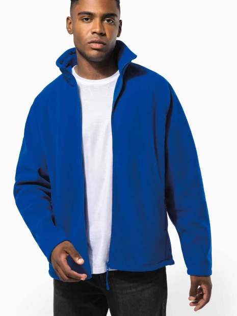 Laines polaires à personnaliser KARIBAN Veste micropolaire zippée manches raglan homme 