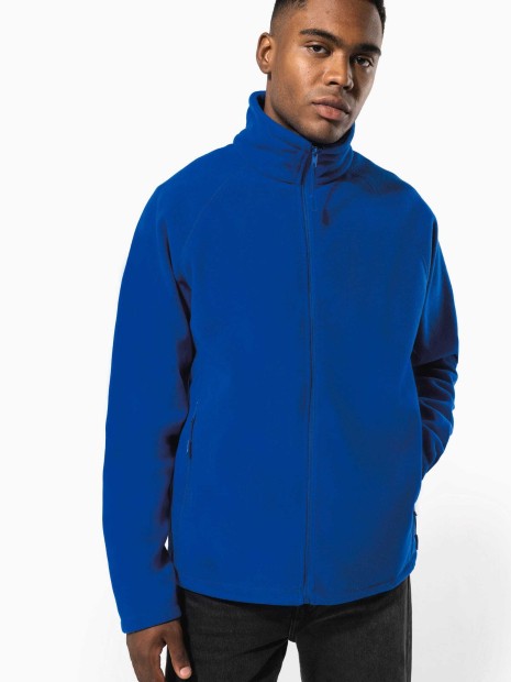 Laines polaires à personnaliser KARIBAN Veste micropolaire zippée manches raglan homme 