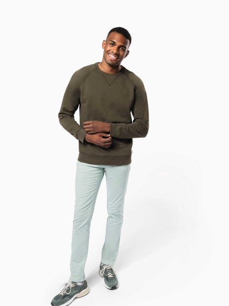 Sweat-shirts à personnaliser KARIBAN Sweat-shirt Bio col rond manches raglan homme 