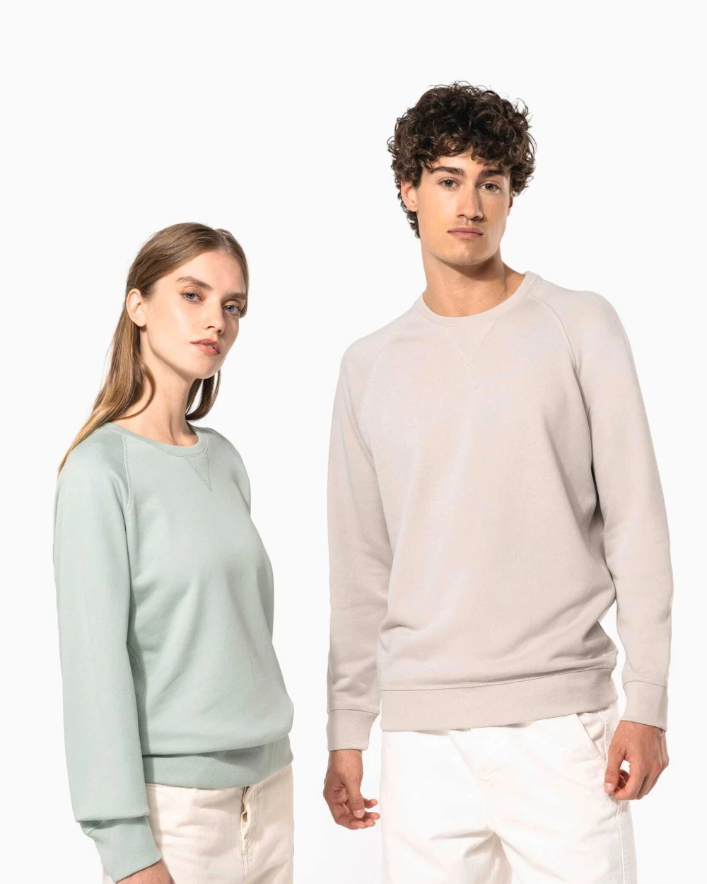 Sweaters & hoodies KARIBAN Herensweater BIO ronde hals raglanmouwen voor bedrukking &amp; borduring