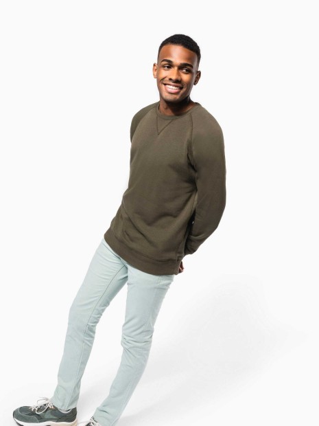 Sweat-shirts à personnaliser KARIBAN Sweat-shirt Bio col rond manches raglan homme 