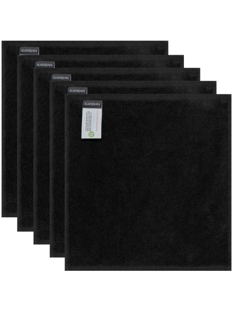 KARIBAN Serviettes d'invité 30 x 30 cm - Lot de 5 serviettes /api/colors/b9fdad4a-5e94-45cb-8c03-c08b349b28c3 personnalisable