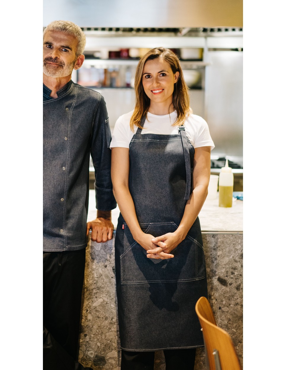 Schorten VELILLA DENIM BIB APRON voor bedrukking &amp; borduring