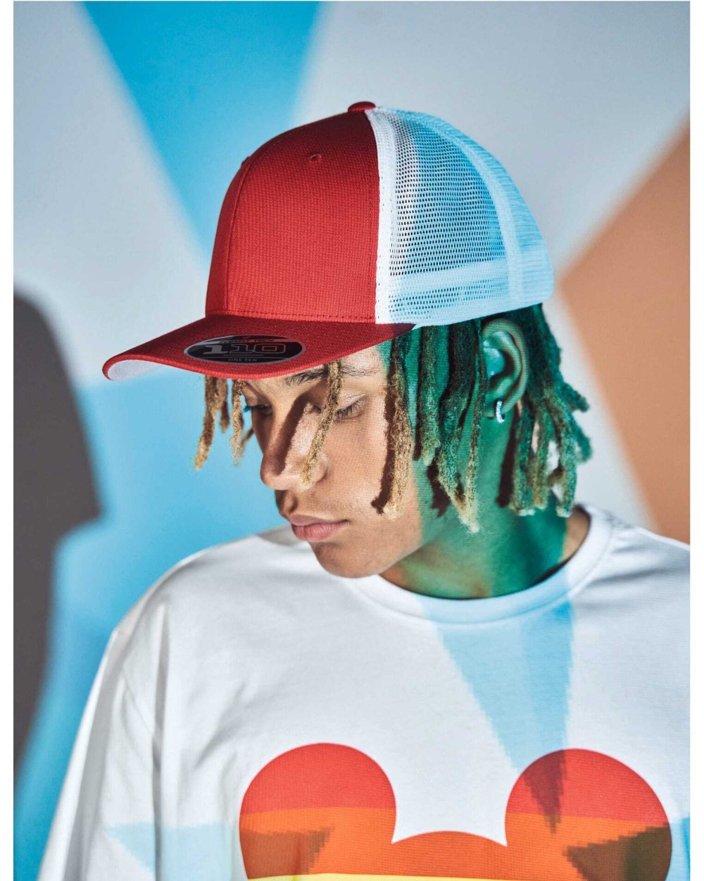 FLEXFIT Zweifarbige Mesh-Cap Kappen personalisierbar