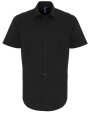 Hemden PREMIER Mens Stretch Fit Poplin Short Sleeve Cotton Shirt voor bedrukking &amp; borduring