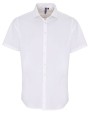 Hemden PREMIER Mens Stretch Fit Poplin Short Sleeve Cotton Shirt voor bedrukking &amp; borduring