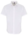 Hemden PREMIER Mens Stretch Fit Poplin Short Sleeve Cotton Shirt voor bedrukking &amp; borduring