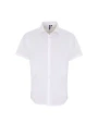 PREMIER Mens Stretch Fit Cotton Poplin Short Sleeve Shirt Hemden personalisierbar