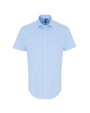 Hemden PREMIER Mens Stretch Fit Poplin Short Sleeve Cotton Shirt voor bedrukking &amp; borduring