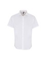 Hemden PREMIER Mens Stretch Fit Poplin Short Sleeve Cotton Shirt voor bedrukking &amp; borduring