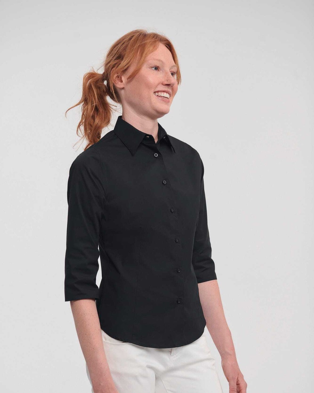 RUSSELL Ladies' 3/4 Sleeve Easy Care Fitted Shirt Hemden personalisierbar