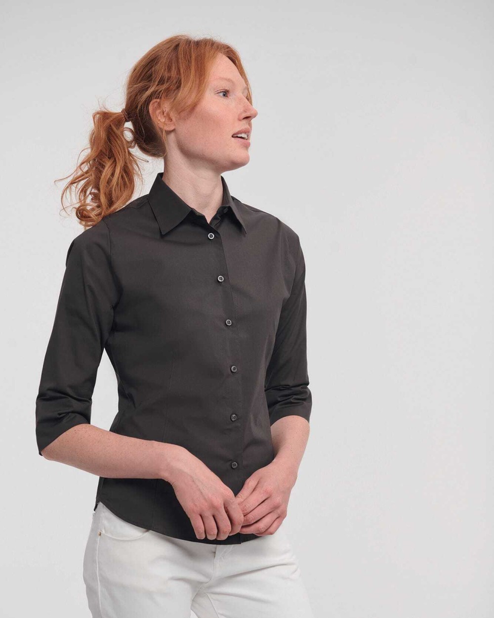 RUSSELL Ladies' 3/4 Sleeve Easy Care Fitted Shirt Hemden personalisierbar