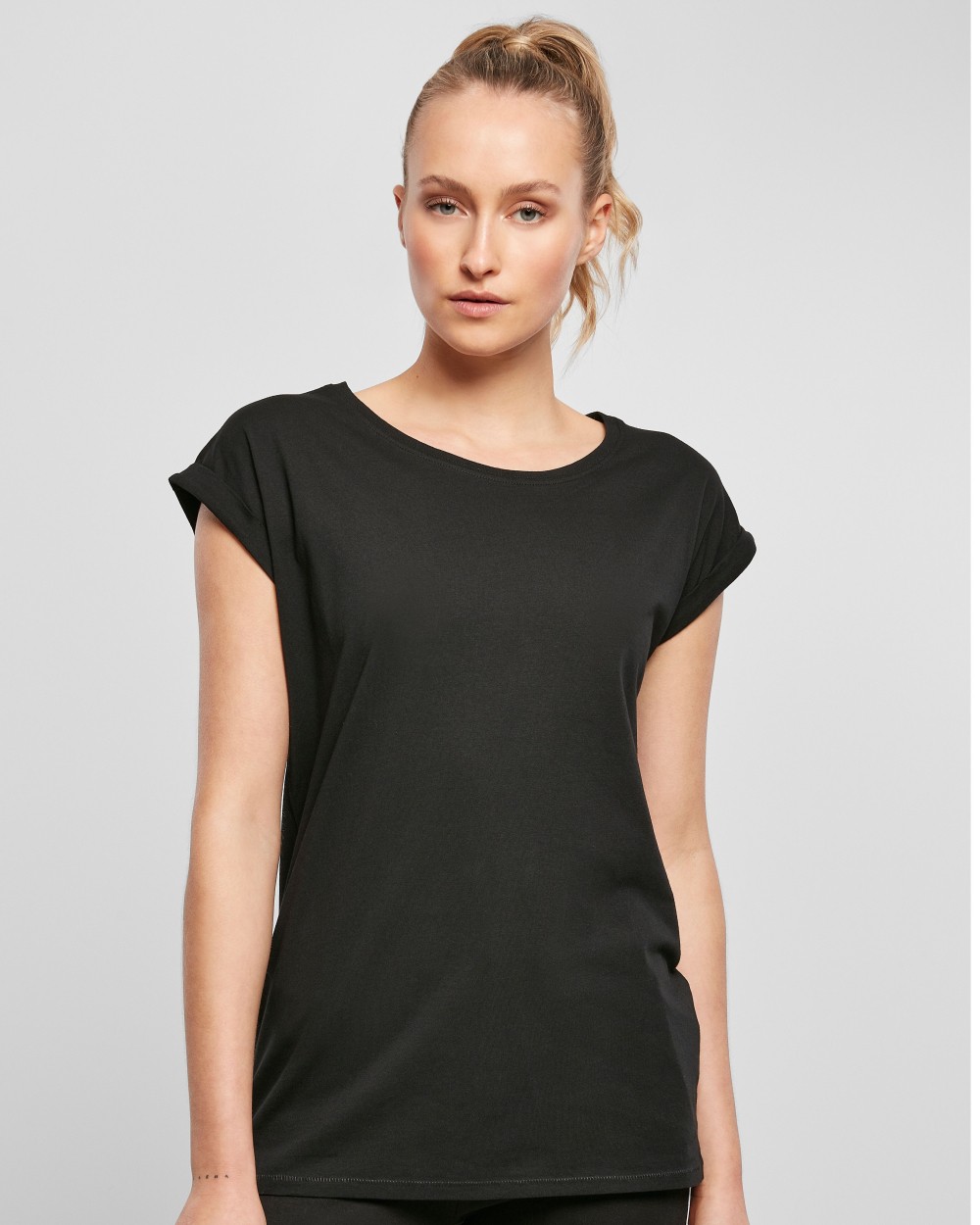 T-Shirts personnalisable BUILD YOUR BRAND LADIES ORGANIC EXTENDED SHOULDER TEE