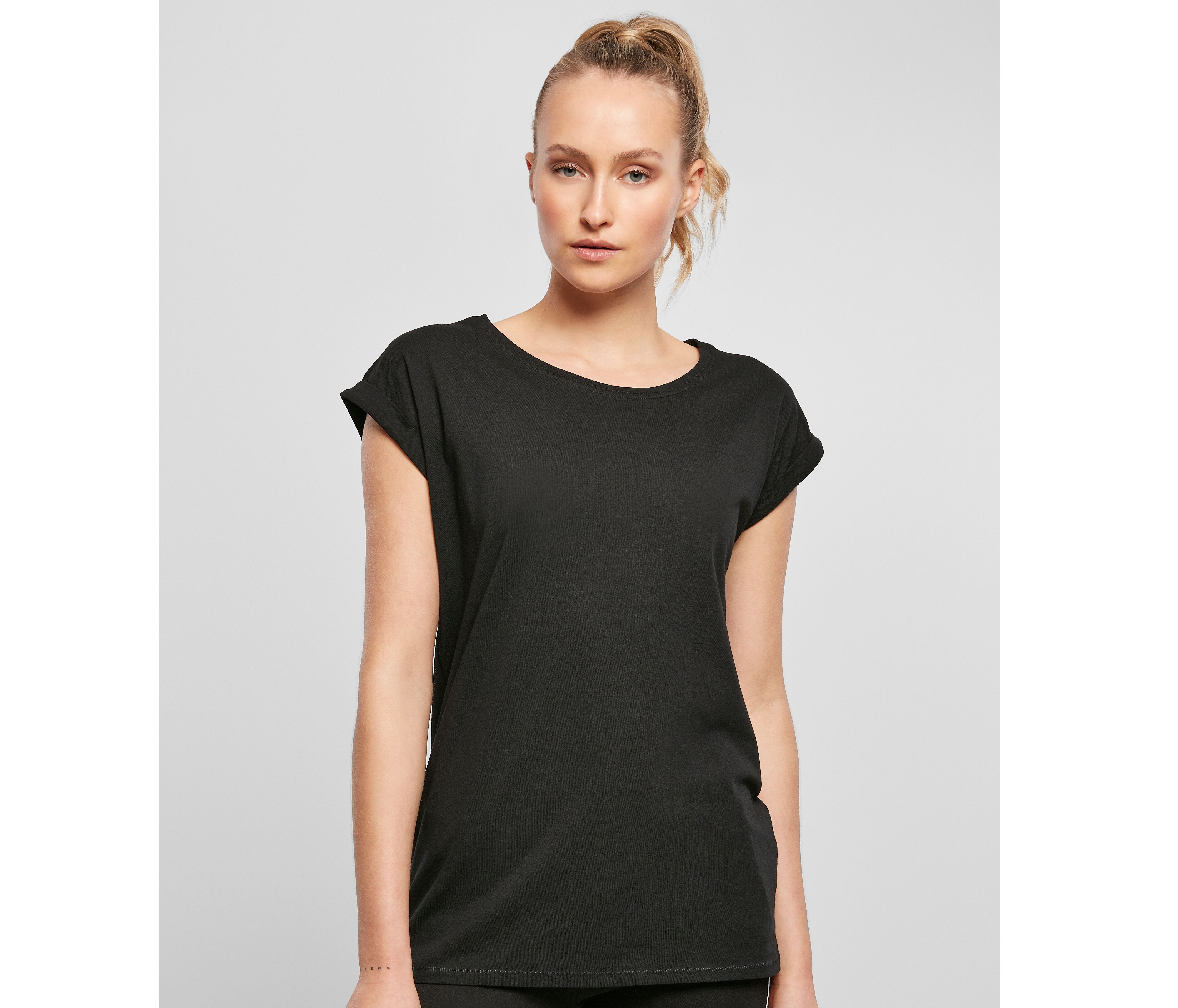 T-Shirts personnalisable BUILD YOUR BRAND LADIES ORGANIC EXTENDED SHOULDER TEE