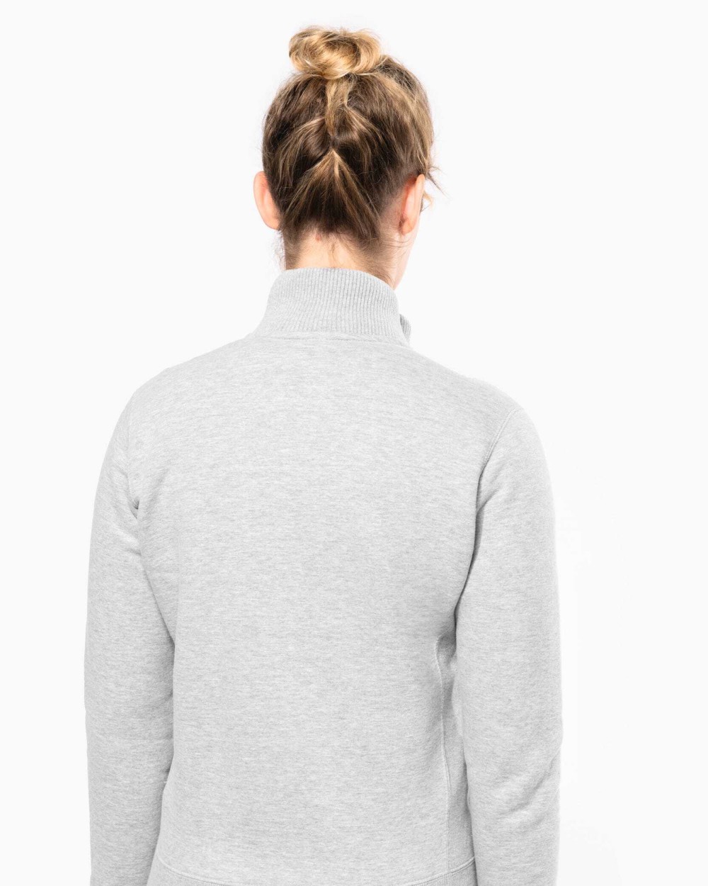 KARIBAN Damen Fleece-Sweater mit Zip Sweatshirts personalisierbar
