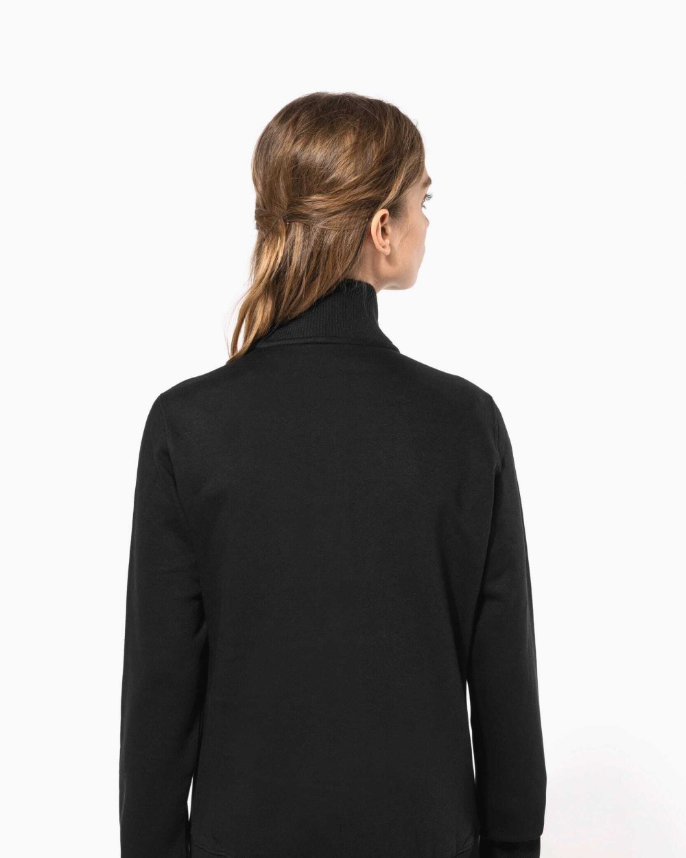 KARIBAN Damen Fleece-Sweater mit Zip Sweatshirts personalisierbar