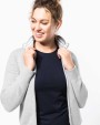 KARIBAN Damen Fleece-Sweater mit Zip Sweatshirts personalisierbar