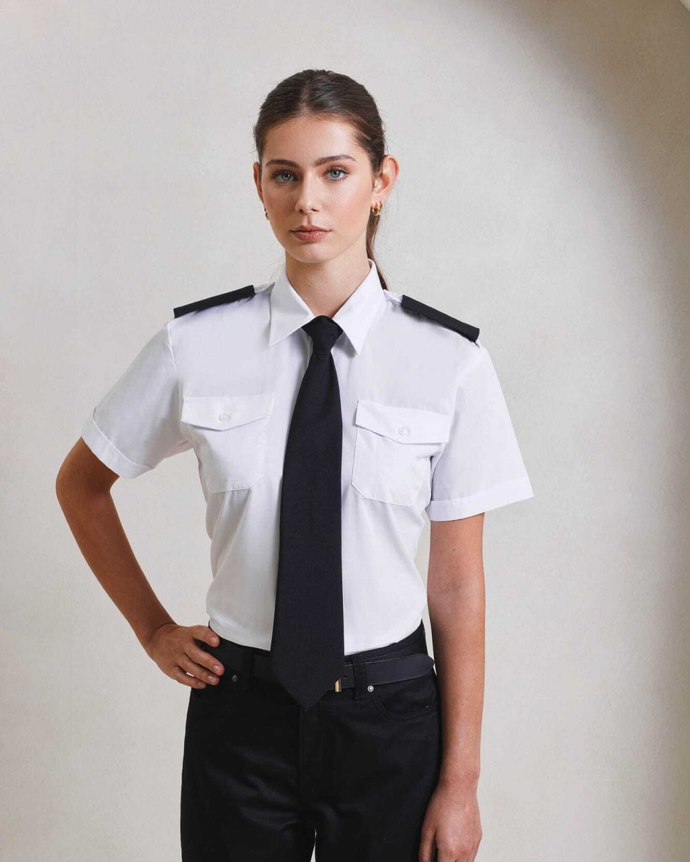 PREMIER Ladies' Short-Sleeved Pilot Shirt Hemden personalisierbar