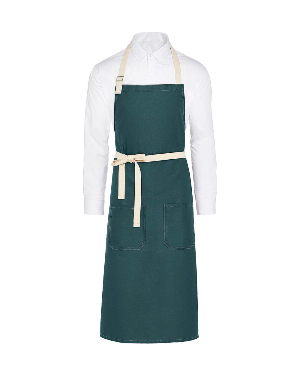 Schorten SG CLOTHING SANTORINI - Contrasted Bib Apron with Pocket voor bedrukking &amp; borduring