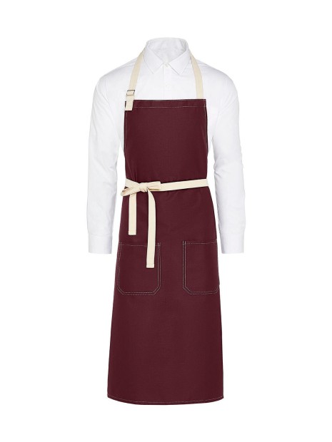 SG CLOTHING SANTORINI - Contrasted Bib Apron with Pocket /api/colors/86185b65-5340-41c9-bb92-4d29c8ef7554 personnalisable