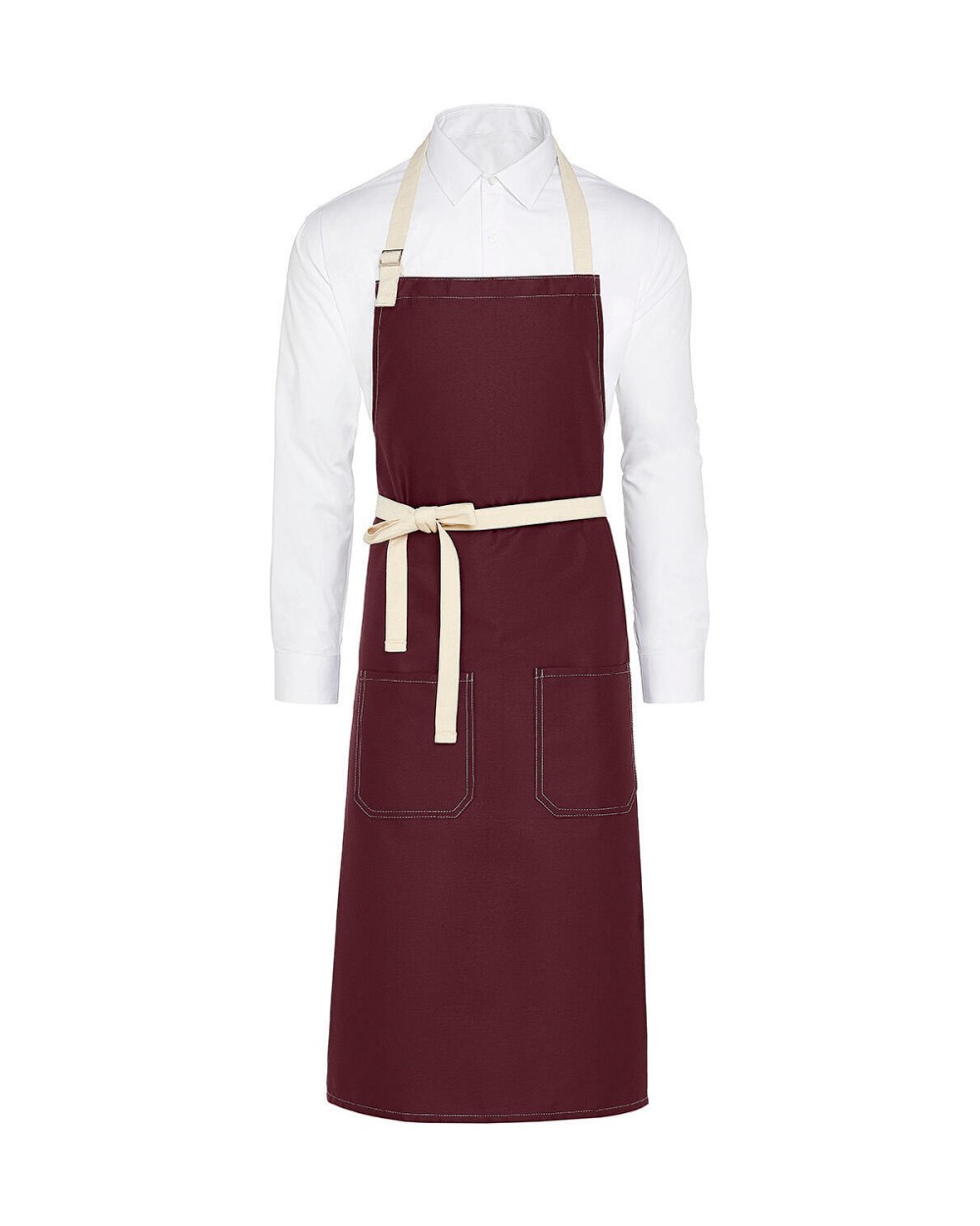 Schorten SG CLOTHING SANTORINI - Contrasted Bib Apron with Pocket voor bedrukking &amp; borduring