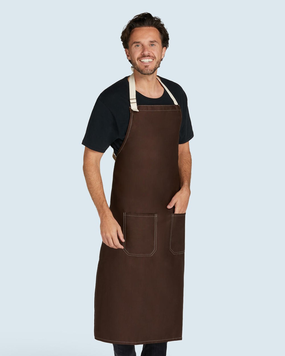  SANTORINI - Contrasted Bib Apron with Pocket Schürzen personalisierbar